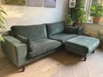 Bank NOUS Living velvet 3-zitsbank Torino + hocker, Ophalen, Gebruikt, Driepersoons, 75 tot 100 cm