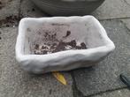 Grijs geschilderd terracotta bloembakje, Tuin en Terras, Ophalen, Steen, Gebruikt, Minder dan 30 cm