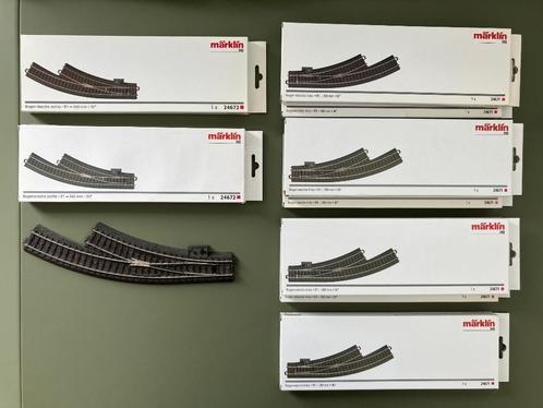 Märklin H0 C-spoor / 24671 + 24672 Meegebogen wissels, Hobby en Vrije tijd, Modeltreinen | H0, Gebruikt, Rails, Gelijkstroom, Märklin