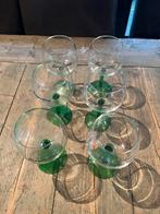 6 Tanqueray Gin Glazen - Groene Voet, Huis en Inrichting, Keuken | Servies, Glas of Glazen, Ophalen of Verzenden, Overige stijlen