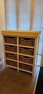 Kast met rieten manden, za 3 jan voor 40 euro op te halen, 100 tot 150 cm, 5 laden of meer, 100 tot 150 cm, Ophalen of Verzenden