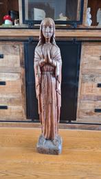 Groot houten Maria beeld, zie foto's, Antiek en Kunst, Antiek | Religie, Ophalen of Verzenden