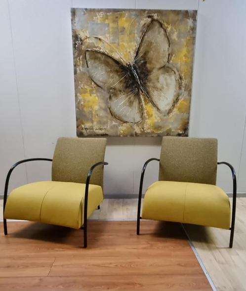 Montis Lomas fauteuil set van 2 - Refurbished, Huis en Inrichting, Fauteuils, Nieuw, Leer, Metaal, Stof, 50 tot 75 cm, 75 tot 100 cm