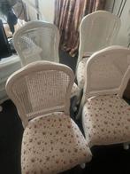 4 Antieke eetkamer stoelen, Huis en Inrichting, Stoelen, Gebruikt, Wit, Vier, Hout
