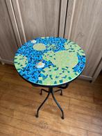 Bijzettafel, Huis en Inrichting, Tafels | Bijzettafels, Minder dan 55 cm, Metaal of Aluminium, Rond, Zo goed als nieuw