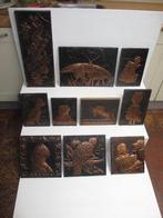 Roodkoper geslagen schilderijen op hout gesigneerd J Zaat, Antiek en Kunst, Kunst | Schilderijen | Modern, Ophalen of Verzenden