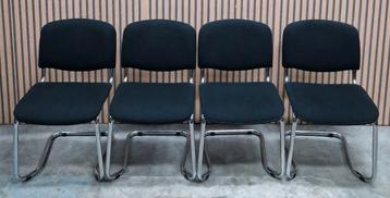 16 x Vergaderstoelen zwart buisframe kantoor stoelen kantoor beschikbaar voor biedingen