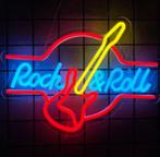 LED lamp neon stijl Rock and Roll (42x32cm), Ophalen of Verzenden, Nieuw, Lichtbak of (neon) lamp