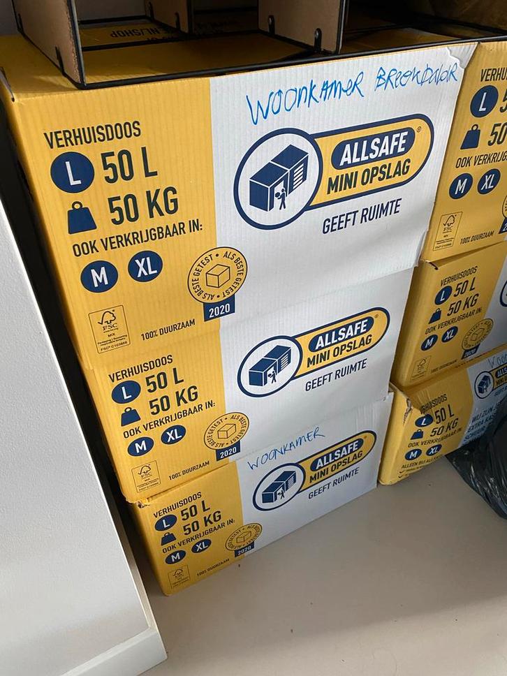 Verhuisdoos - Gebruikt 1x - Allsafe, Huis en Inrichting, Overige Huis en Inrichting, Gebruikt, Ophalen