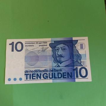10 gulden Biljet² Frans Hals uit 1968 in ZF+ beschikbaar voor biedingen