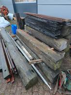 Azobe palen 27x23cm, 2 & 3.7 meter, Doe-het-zelf en Verbouw, Gebruikt, Ophalen of Verzenden, Balk, Overige houtsoorten