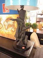 Nieuwe tafellamp in zwart driftwood nu €120, Huis en Inrichting, Lampen | Tafellampen, Nieuw, Industrieel landelijk koloniaal boheems barok brocante