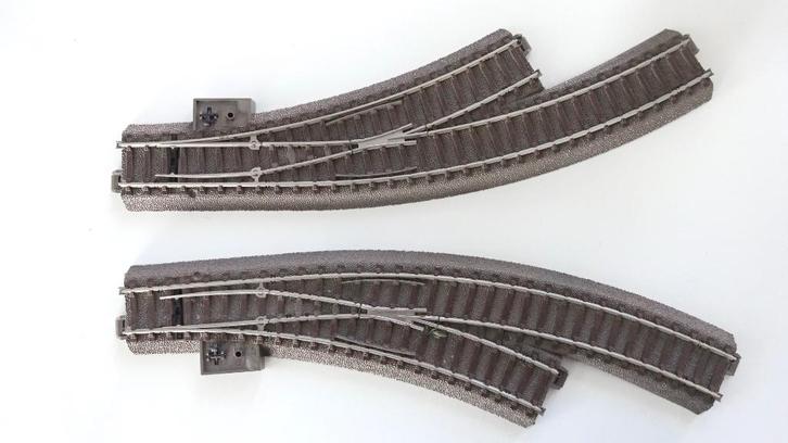 TRIX C-rail gebogen wissels wisselpaar - handbediening, Hobby en Vrije tijd, Modeltreinen | H0, Zo goed als nieuw, Rails, Gelijkstroom