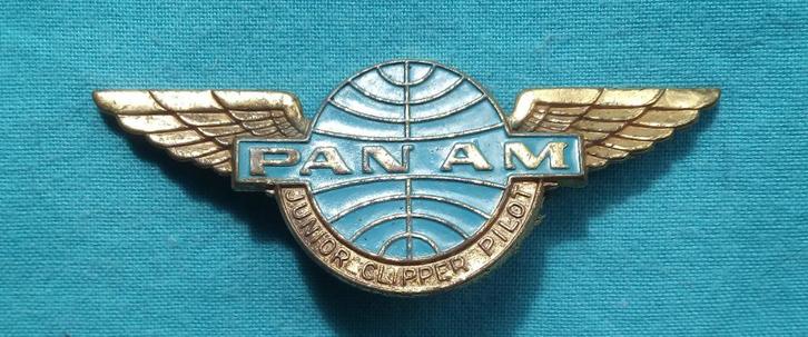 PAN AM JUNIOR CLIPPER PILOT LUCHTVAART SPELDJE JAREN 1960, Verzamelen, Luchtvaart en Vliegtuigspotten, Zo goed als nieuw, Kaart, Foto of Prent