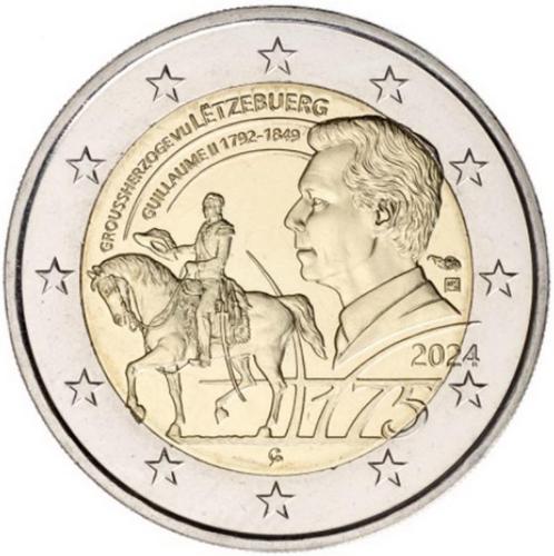 Luxemburg 2024 - Groothertog Willem II - 2 euro CC - UNC, Postzegels en Munten, Munten | Europa | Euromunten, Losse munt, 2 euro