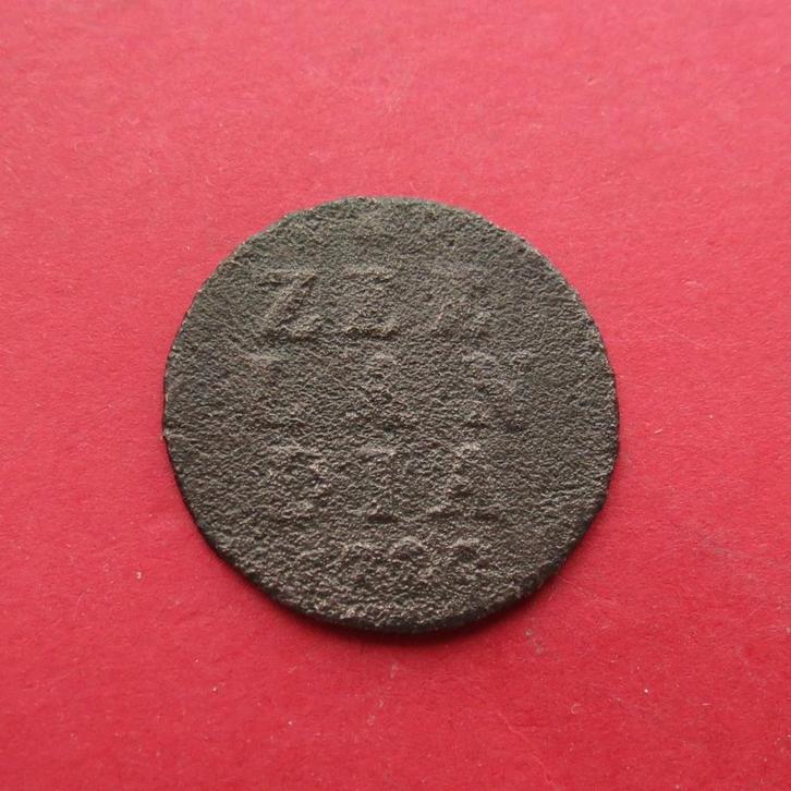 Duit Zeeland 1720 Zeelandia Luctor et Emergo Middelburg R., Postzegels en Munten, Munten | Nederland, Losse munt, Overige waardes