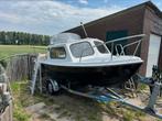 Kajuitboot met trailer en Honda 20 pk, Watersport en Boten, Ophalen, 10 tot 30 pk, Gebruikt, Tot 6 meter