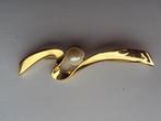 massief vergulde broche met parel, Sieraden, Tassen en Uiterlijk, Broches, Overige materialen, Ophalen of Verzenden, Zo goed als nieuw