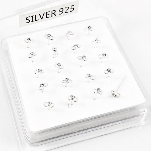 Oneindigheid Symbool Neuspiercing 925 Sterling Zilver, Sieraden, Tassen en Uiterlijk, Piercings, Nieuw, Neuspiercing, Zilver, Met strass
