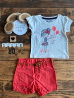Baby meisje zomer setje shirtje kort broekje wit rood 80, Kinderen en Baby's, Babykleding | Maat 80, Meisje, Nieuw, Ophalen of Verzenden