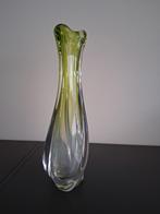 Vintage Murano vaas van groen glas, Ophalen of Verzenden