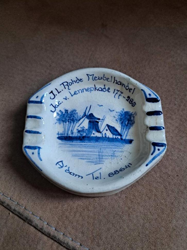 Delfts Blauw Asbak J.L. Rohde Meubelhandel, Antiek en Kunst, Antiek | Keramiek en Aardewerk, Ophalen of Verzenden