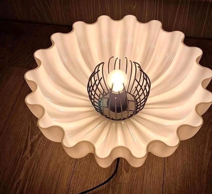 Actie lamp tafel, schaal led e27 bloem decoratie glas wit, Huis en Inrichting, Lampen | Losse lampen, Gebruikt, Led-lamp, Minder dan 30 watt