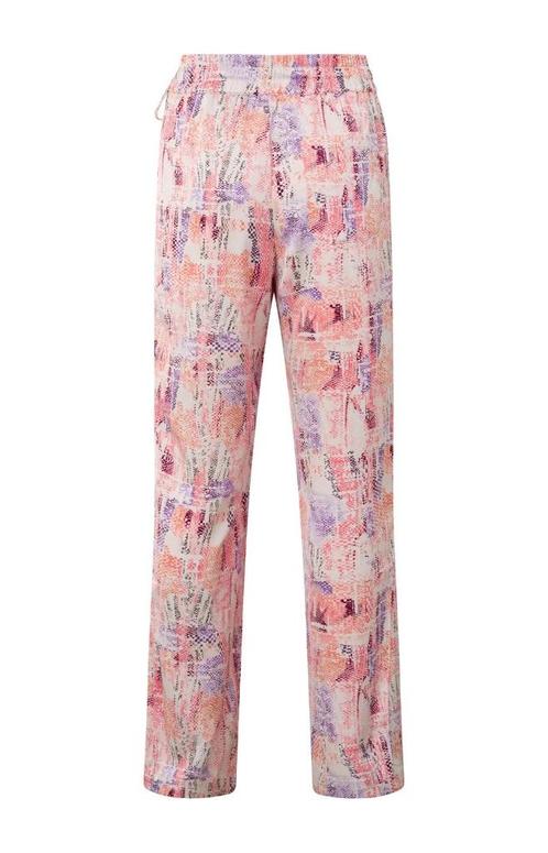 YAYA Satijnen broek mt 36 wijde pijp zakken kleurrijke print, Kleding | Dames, Broeken en Pantalons, Zo goed als nieuw, Maat 36 (S)