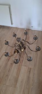 Oude Bronzen Kroonluchter - 8 Arms, Huis en Inrichting, Lampen | Hanglampen, Ophalen