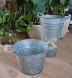 Zink potten, Minder dan 30 cm, Minder dan 60 cm, Rond, Ophalen of Verzenden