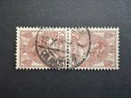 1924 Tete-beche paar NVPH nr 61b gestempeld, Postzegels en Munten, Postzegels | Nederland, Verzenden, T/m 1940, Gestempeld