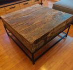 Industriële Salontafel Hout/Metaal 90x90, Huis en Inrichting, Tafels | Salontafels, Ophalen