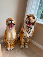 Tijger duo Italiaans keramiek. 88 cm hoog, Verzamelen, Beelden en Beeldjes, Ophalen of Verzenden, Zo goed als nieuw, Dier