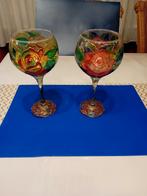 Twee gekleurde glazen, Antiek en Kunst, Ophalen of Verzenden