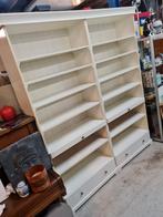 Grote witte boekenkast met lades 180x40x215 cm, Ophalen, Gebruikt, 100 tot 150 cm, 200 cm of meer