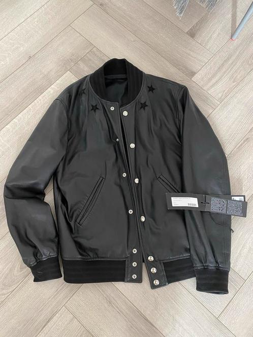 Givenchy leren bomberjas sterren maat 50 M–L NP €2269, Kleding | Heren, Jassen | Zomer, Zo goed als nieuw, Maat 48/50 (M), Zwart