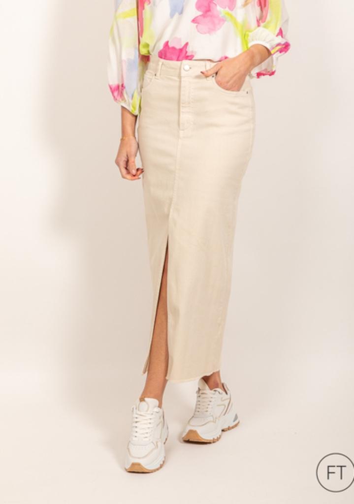 SENSO lange maxi rok met split ~ maat 36 / 38 M, Kleding | Dames, Rokken, Nieuw, Maat 38/40 (M), Beige, Onder de knie, Ophalen of Verzenden