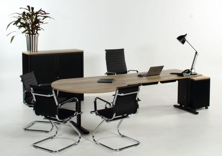 Bureau met vergaderstuk AH-TUBE, Huis en Inrichting, Bureaus, Zo goed als nieuw, Bureau, In hoogte verstelbaar, Ophalen of Verzenden