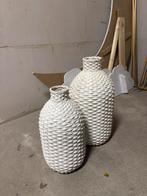 2 IKEA Riet Vazen - Wit, Overige materialen, Wit, Ophalen of Verzenden, Zo goed als nieuw