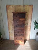 Teakhouten ladenkast, apothekerskast, archiefkast afm. 51x43