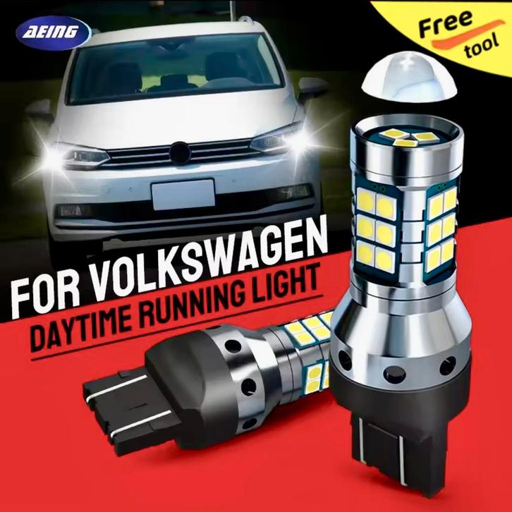 Vw led lampen 2 stuks T20 7440 W21W Led-dagrijverlichting, Auto-onderdelen, Verlichting, Volkswagen, Nieuw, Ophalen of Verzenden