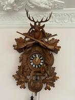Antieke koekoeksklok, jacht tafereel. 70 cm l, Antiek en Kunst, Ophalen of Verzenden