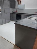 Siematic hoogglans grijs met granieten bladen en garantie!!!, Hoekkeuken, Graniet of Steen, Ophalen of Verzenden, Grijs