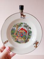 Emaille warmhoudbordje Hans en Grietje, Papbordje verchroomd, Ophalen of Verzenden