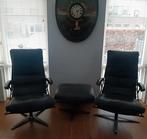 Twee fauteuils met hockers, Ophalen, Gebruikt, 75 tot 100 cm, 75 tot 100 cm