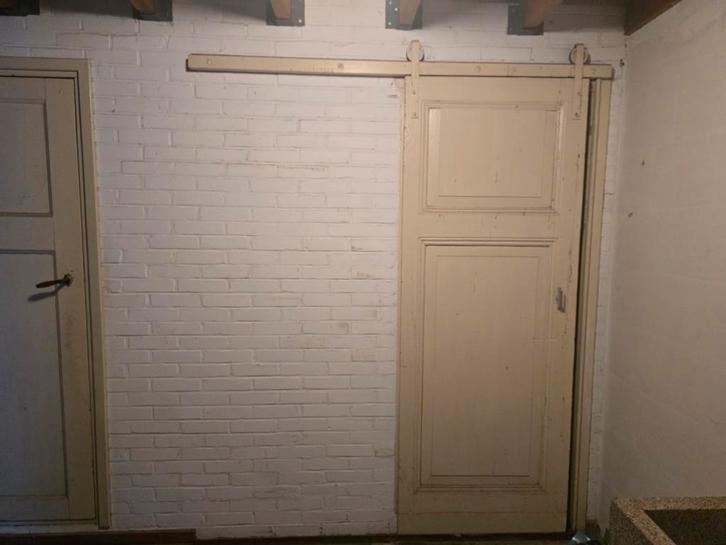 Boeren Schuifdeur, Doe-het-zelf en Verbouw, Deuren en Horren, Gebruikt, Binnendeur, 200 tot 215 cm, 80 tot 100 cm, Hout, Schuifdeur