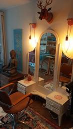 Antieke kaptafel met 2 klapbare spiegels, Huis en Inrichting, Tafels | Kaptafels, Ophalen, Zo goed als nieuw, 50 tot 100 cm, Minder dan 100 cm