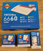 Fritz!Box 6660 Cable modem en 2 maal Wi-Fi Repeaters., Ophalen of Verzenden, Nieuw, Router, FRITZ!