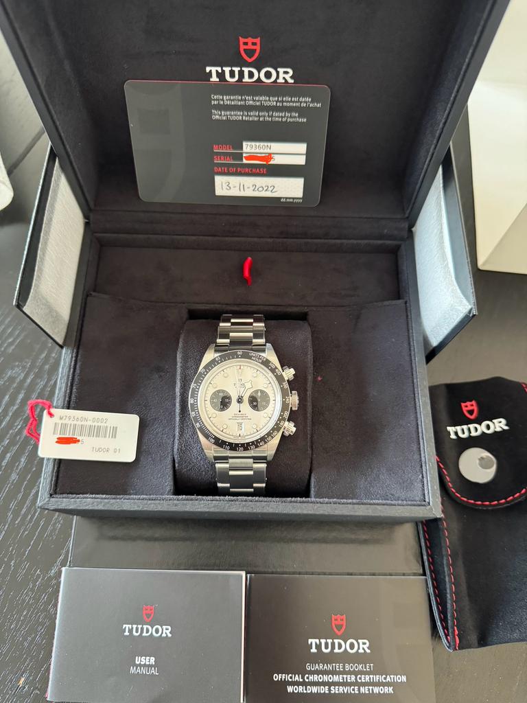 Tudor Black Bay Chrono Panda 2022 | ONGEDRAGEN | NL FULL SET, Staal, Staal, Polshorloge, Nieuw