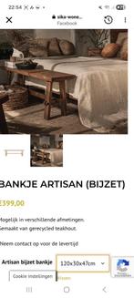 Antiek teakhouten bankje houten kruk landelijk, Tuin en Terras, Tuinsets en Loungesets, Ophalen of Verzenden, Zo goed als nieuw